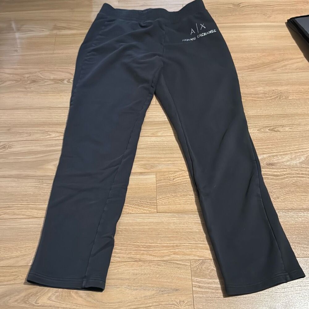 Armani exchange women’s black sweatpants bedazzled size medium‎